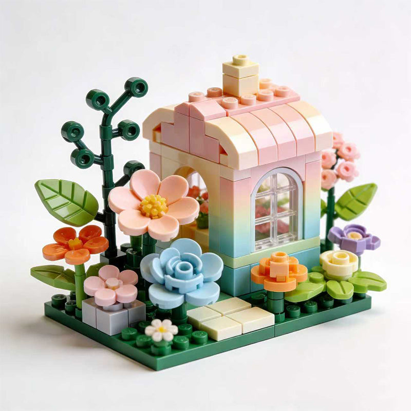 DIY Pastel Flower Cottage Building Set
