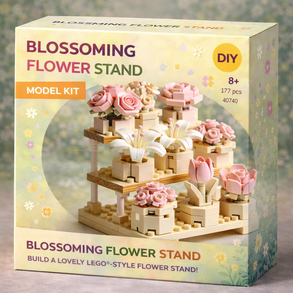 DIY Elegant Floral Display Shelf Building Set